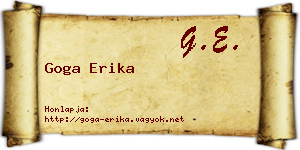 Goga Erika névjegykártya